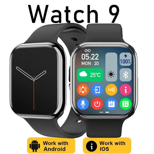 2024 Watch 9 Smart Watch Men BT Call NFC Always on Display Body Temperature Fitness Women Series 8 Smart watch for Apple Android